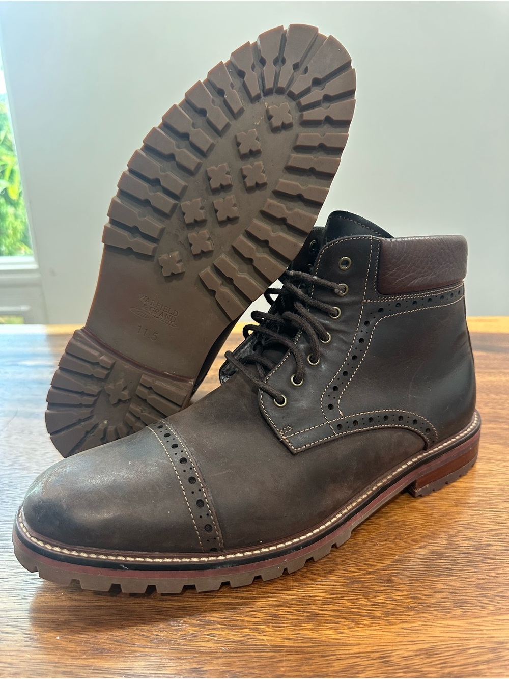Warfield & Grand Presidio Cap Toe Brown Leather Dress Boots Men’s Sz 11.5 113806